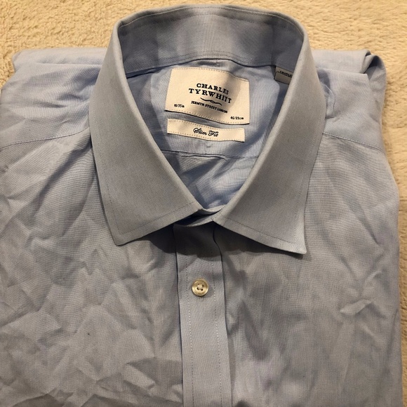 Blue Charles Tyrwhitt Slim Fit French Cuff 18/35in - Picture 1 of 1